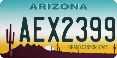 AZ license plate AEX2399