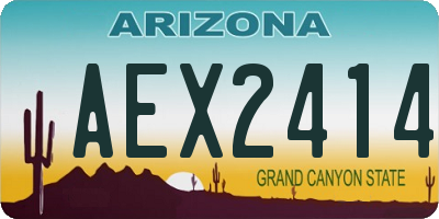 AZ license plate AEX2414