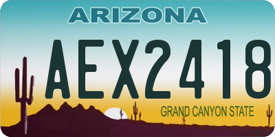 AZ license plate AEX2418