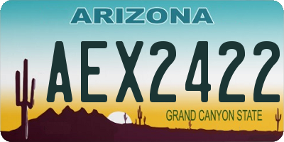 AZ license plate AEX2422