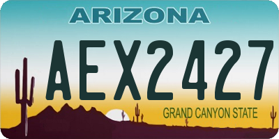 AZ license plate AEX2427