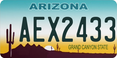 AZ license plate AEX2433