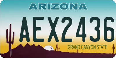 AZ license plate AEX2436