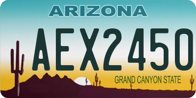 AZ license plate AEX2450