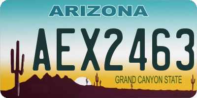 AZ license plate AEX2463
