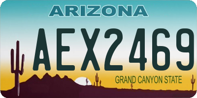 AZ license plate AEX2469
