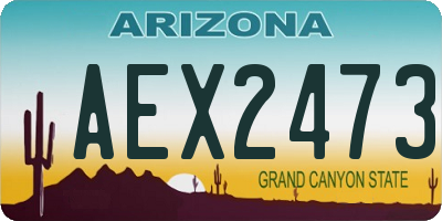 AZ license plate AEX2473