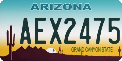 AZ license plate AEX2475
