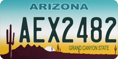 AZ license plate AEX2482