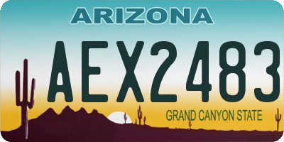 AZ license plate AEX2483