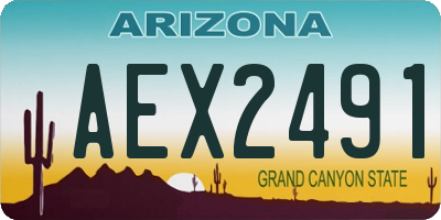 AZ license plate AEX2491