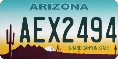 AZ license plate AEX2494