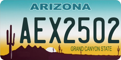 AZ license plate AEX2502