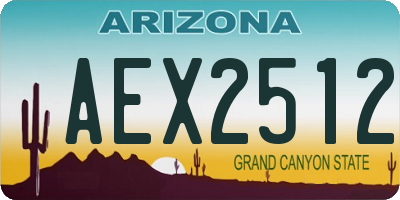 AZ license plate AEX2512