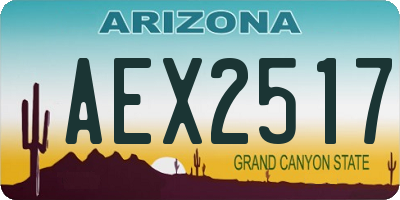 AZ license plate AEX2517