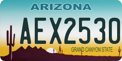 AZ license plate AEX2530