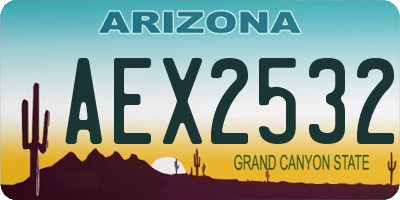 AZ license plate AEX2532