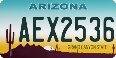 AZ license plate AEX2536