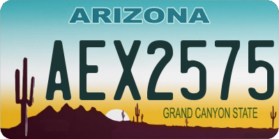 AZ license plate AEX2575