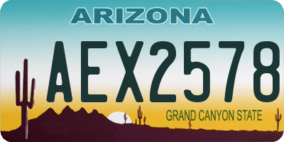 AZ license plate AEX2578