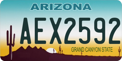 AZ license plate AEX2592