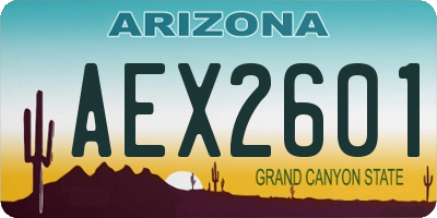AZ license plate AEX2601