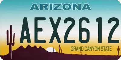 AZ license plate AEX2612
