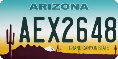 AZ license plate AEX2648