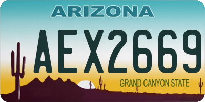 AZ license plate AEX2669