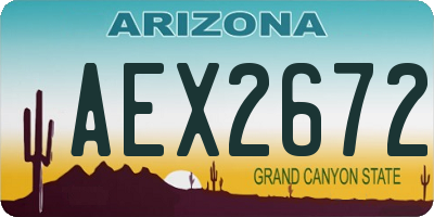 AZ license plate AEX2672