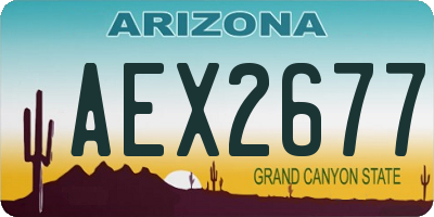 AZ license plate AEX2677