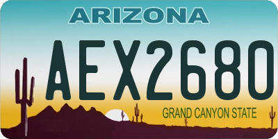 AZ license plate AEX2680