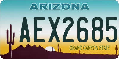 AZ license plate AEX2685