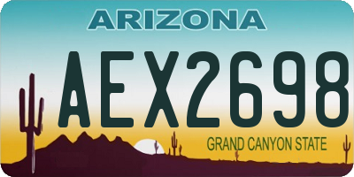 AZ license plate AEX2698