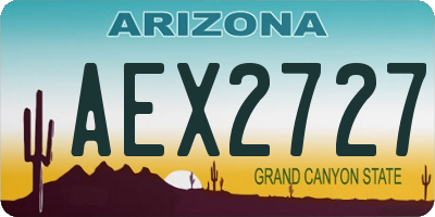 AZ license plate AEX2727