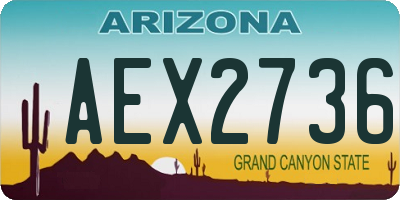 AZ license plate AEX2736