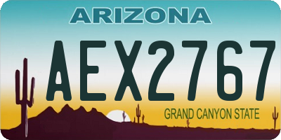 AZ license plate AEX2767