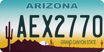 AZ license plate AEX2770