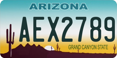 AZ license plate AEX2789