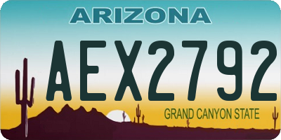 AZ license plate AEX2792