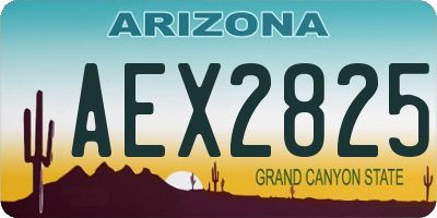 AZ license plate AEX2825