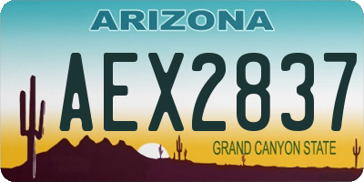 AZ license plate AEX2837