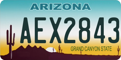 AZ license plate AEX2843