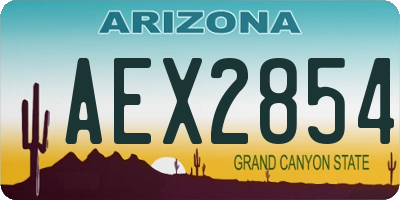 AZ license plate AEX2854