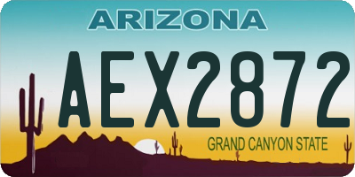 AZ license plate AEX2872
