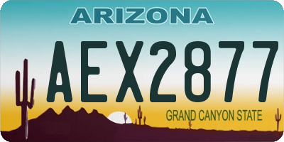 AZ license plate AEX2877
