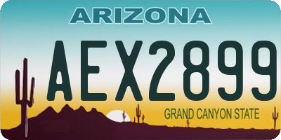 AZ license plate AEX2899