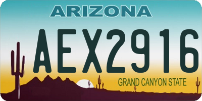 AZ license plate AEX2916