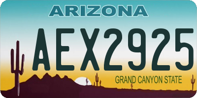 AZ license plate AEX2925
