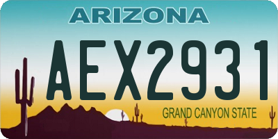 AZ license plate AEX2931